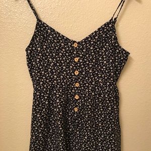 Light navy daisy romper (shorts)